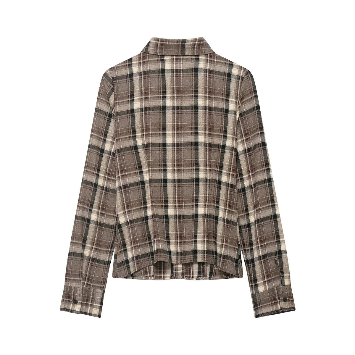 Camisa de cuadros entallada para mujer