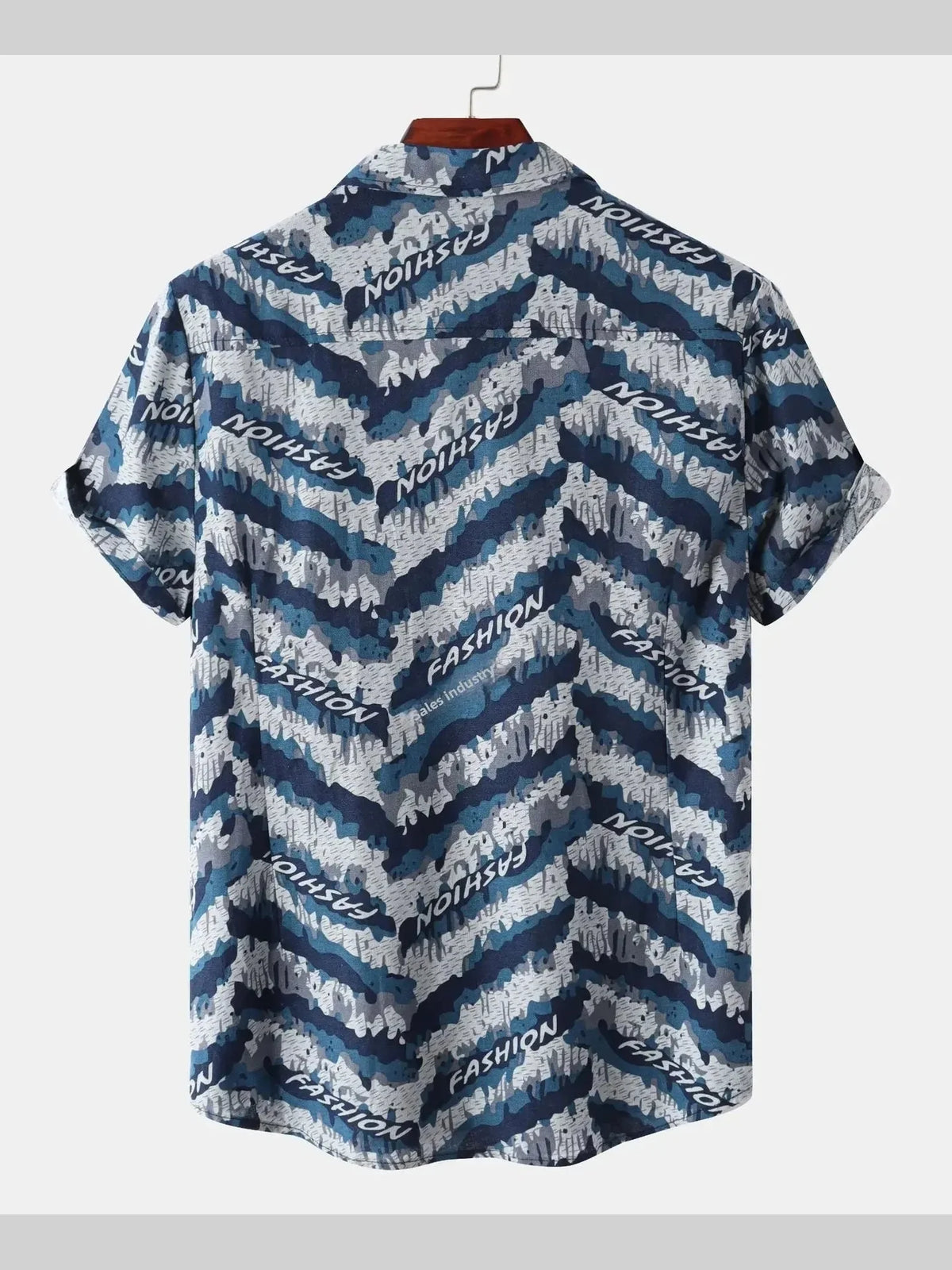 Camisa de hombre extragrande estampada con botones