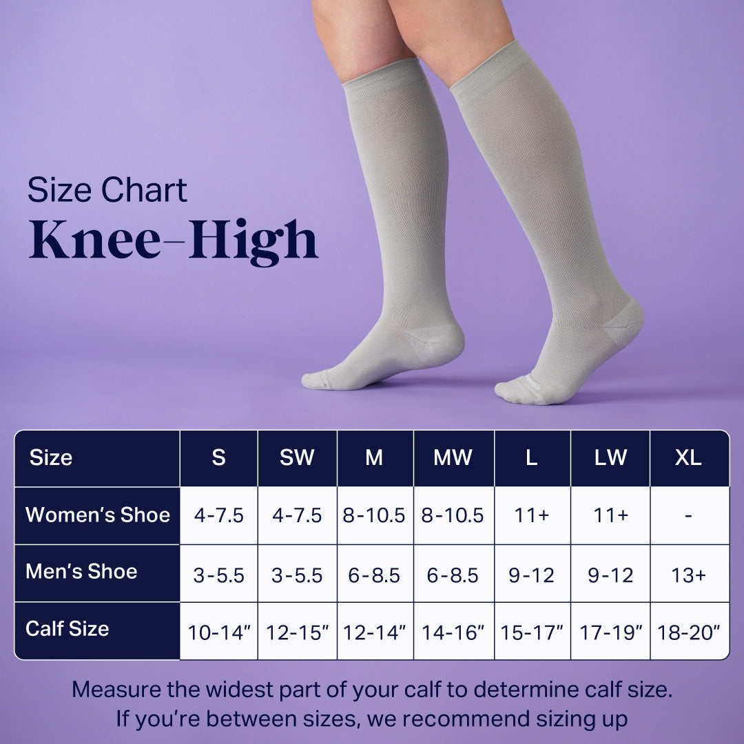 Calcetines de compresión hasta la rodilla - Paquete de 3 colores sólidos