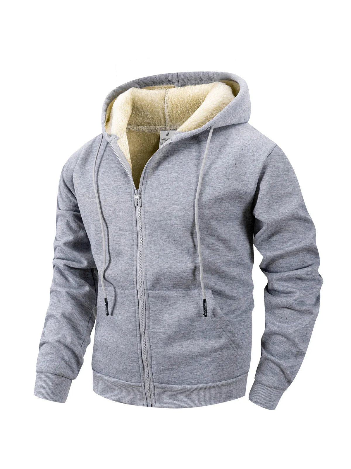 Chaqueta polar con cremallera para hombre – Abrigo grueso con capucha, cortavientos, para uso casual y deportes al aire libre