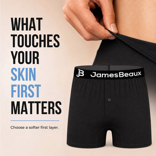 Bóxers de bambú para hombre - Ropa interior ultrasuave y transpirable (negro)