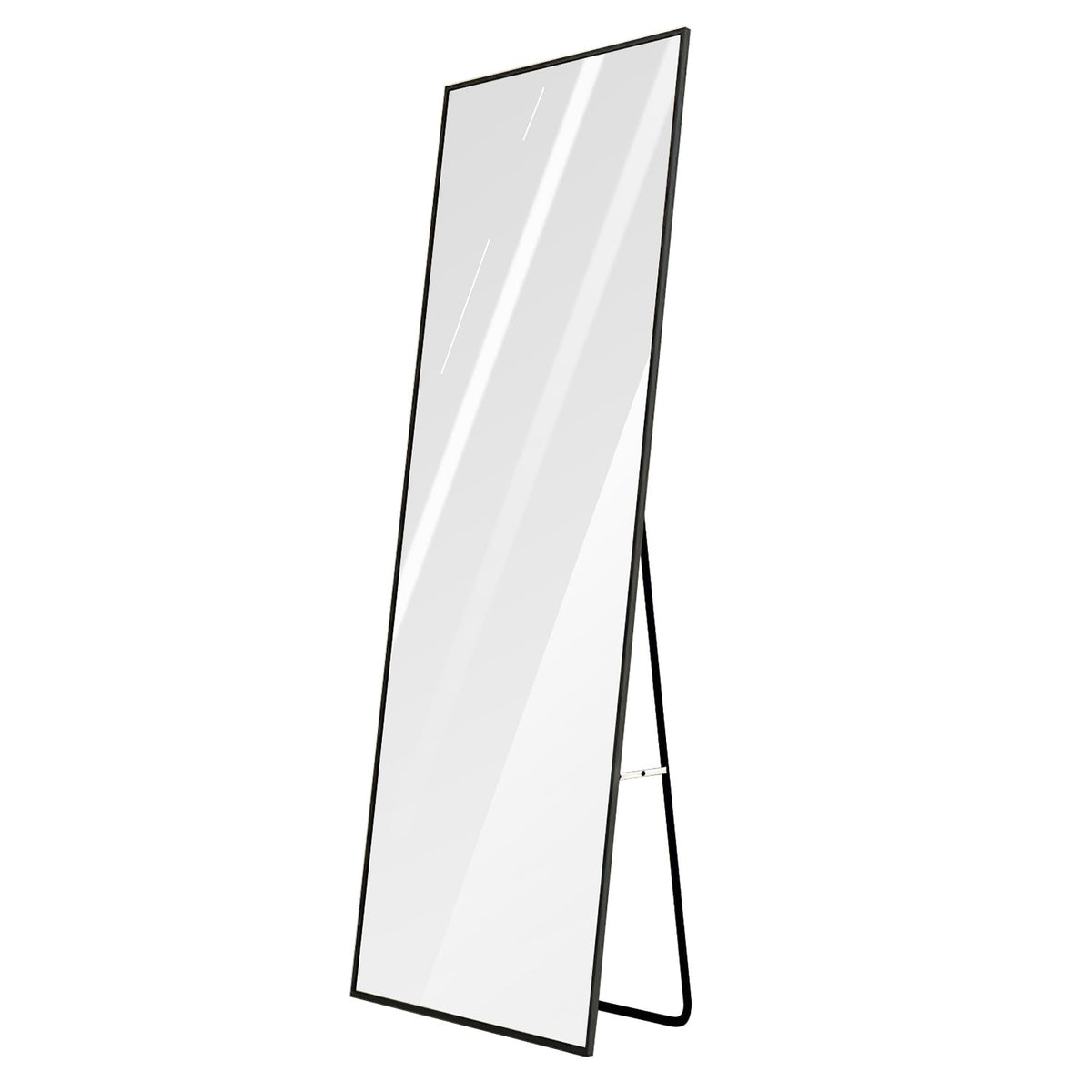Espejo de cuerpo entero de 160x48cm, espejo de pared de aleación de aluminio, espejo de suelo independiente, espejo colgante o apoyado en la pared para vestidor, dormitorio, sala de estar
