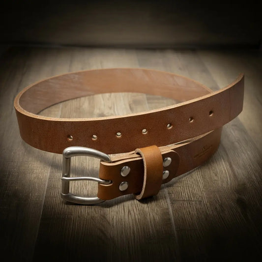 Men's Leather Belt - Oak Brown