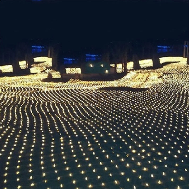 أضواء عيد الميلاد LED، أضواء سلسلة، أضواء شبكة صيد السمك الخارجية المقاومة للماء، أضواء عطلة مرصعة بالنجوم، أضواء زينة الزفاف العصرية