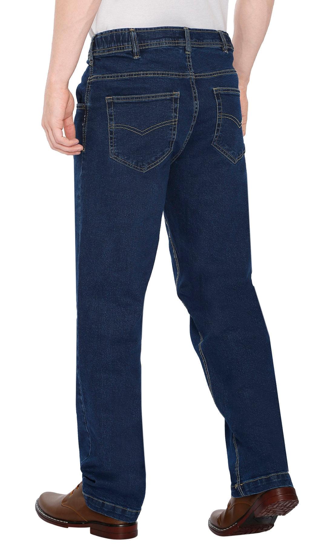 Vaqueros de mezclilla para hombre con cintura flexible y elástica oculta — Ajuste fácil sin cremallera