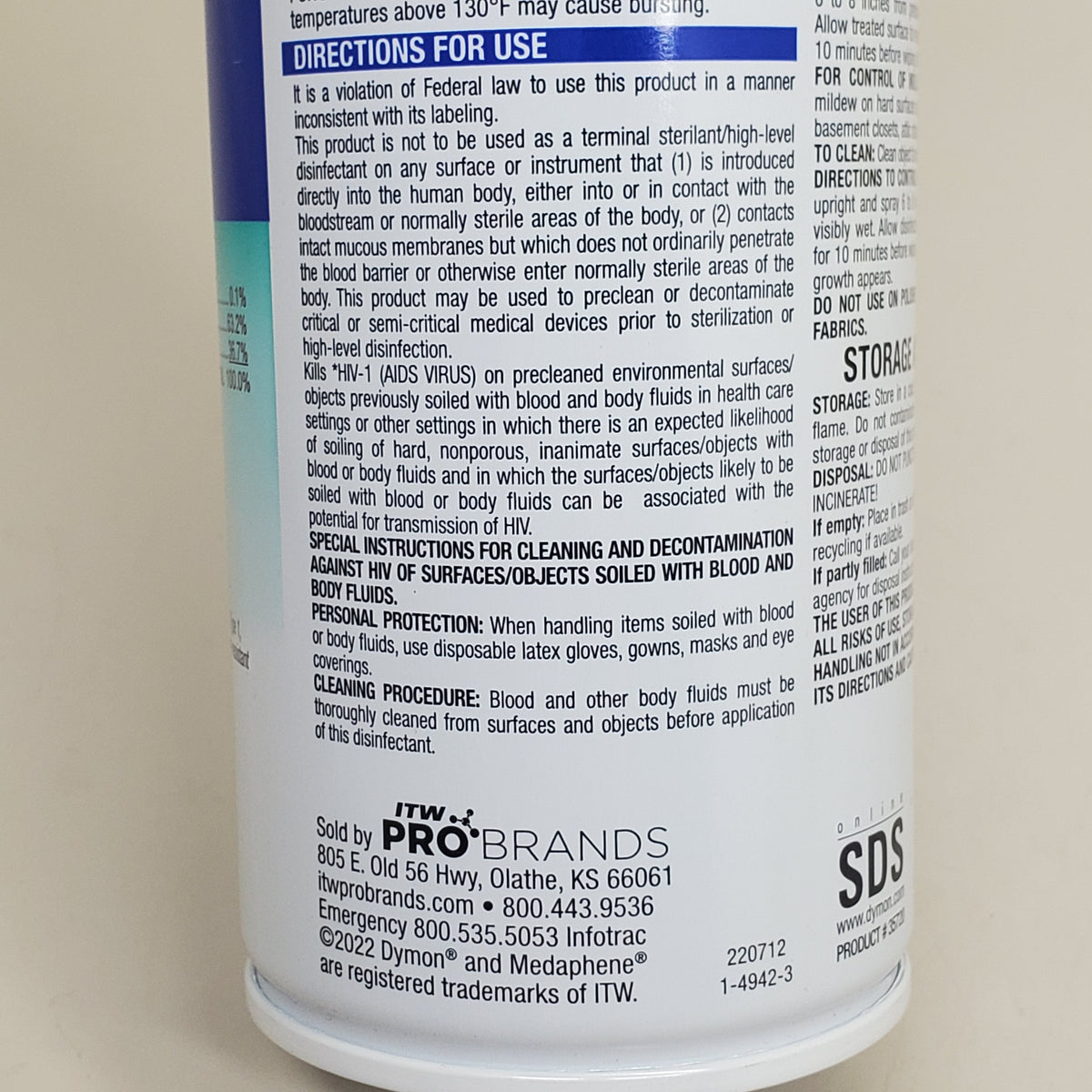 Aerosol desinfectante DYMON Medaphene Plus 15.5 oz ITW Pro Brands 431-3420