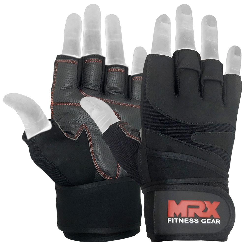 Guantes de levantamiento de pesas MRX para entrenamiento en gimnasio, culturismo y soporte de muñeca