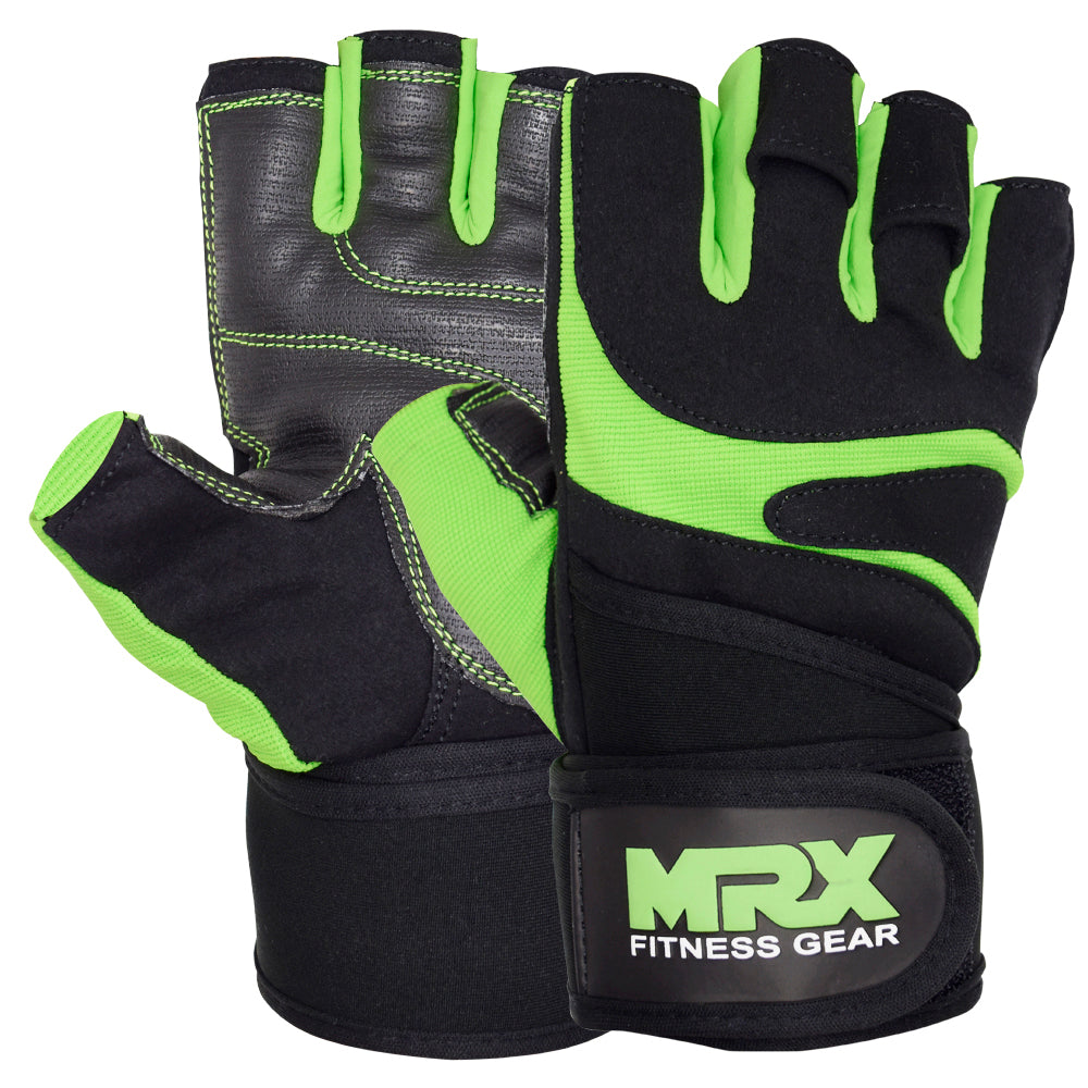 Guantes de levantamiento de pesas MRX para entrenamiento en gimnasio, culturismo y soporte de muñeca
