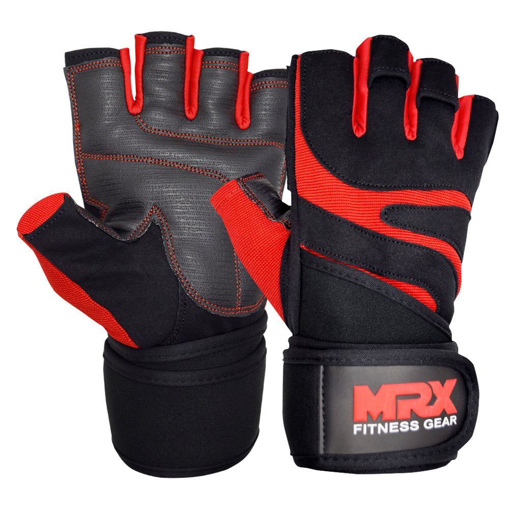 Guantes de levantamiento de pesas MRX para entrenamiento en gimnasio, culturismo y soporte de muñeca