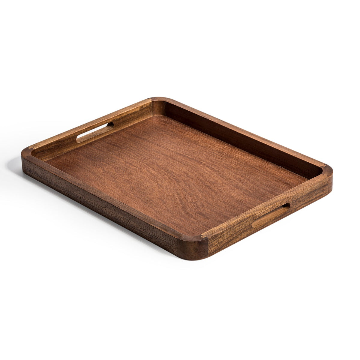 Bandeja de Madera Maciza de Acacia para Servir, 45,7 cm x 35,5 cm, con Asas
