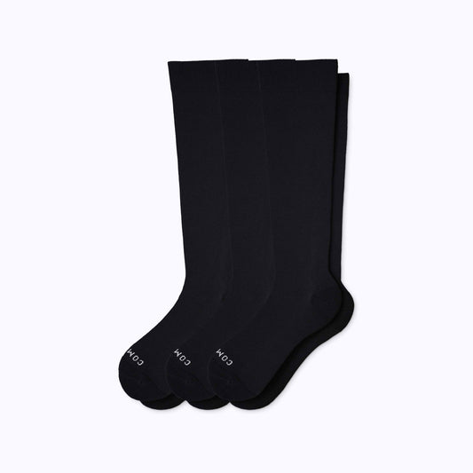 Calcetines de compresión hasta la rodilla - Paquete de 3 colores sólidos