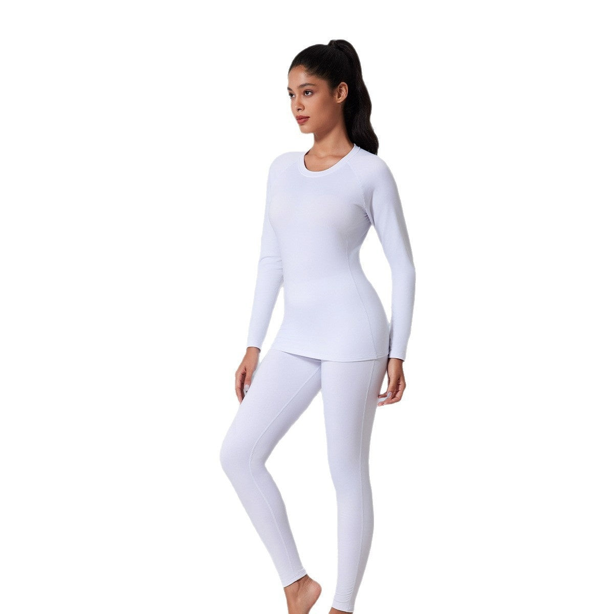 Autumn And Winter New Fleece-lined Thermal Underwear Set For Women