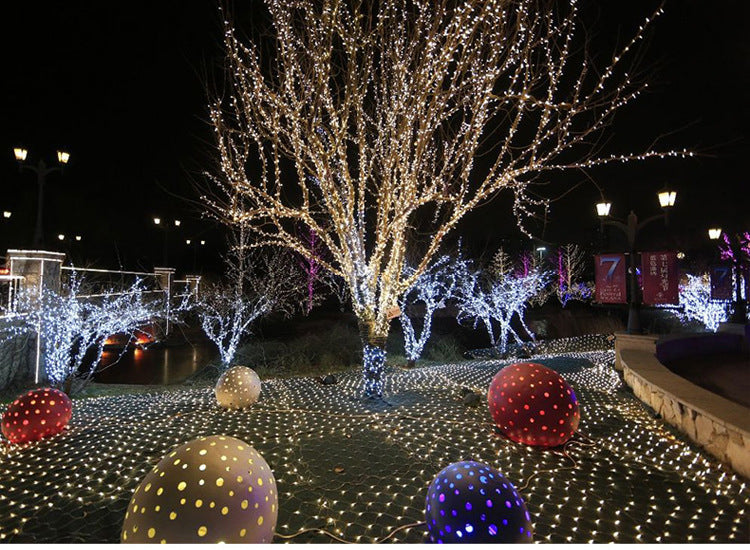 أضواء عيد الميلاد LED، أضواء سلسلة، أضواء شبكة صيد السمك الخارجية المقاومة للماء، أضواء عطلة مرصعة بالنجوم، أضواء زينة الزفاف العصرية