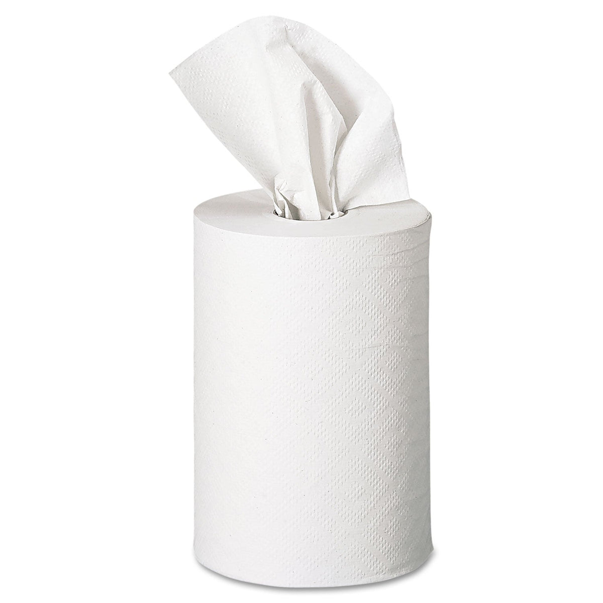 Toallas de papel Georgia Pacific Pacific Blue Basic sin perforar, 7.88" x 350 pies, blancas, 12 rollos/caja