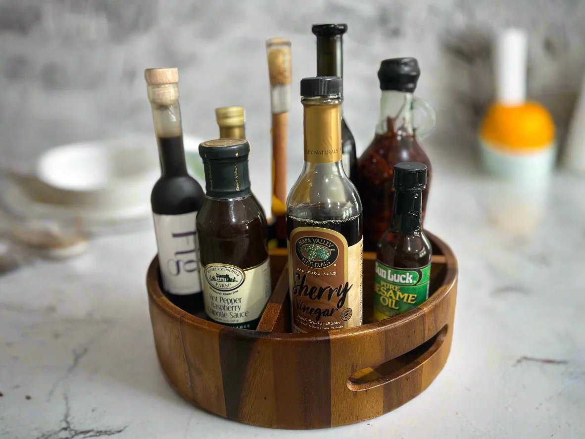 Bandeja redonda giratoria con divisiones Lazy Susan
