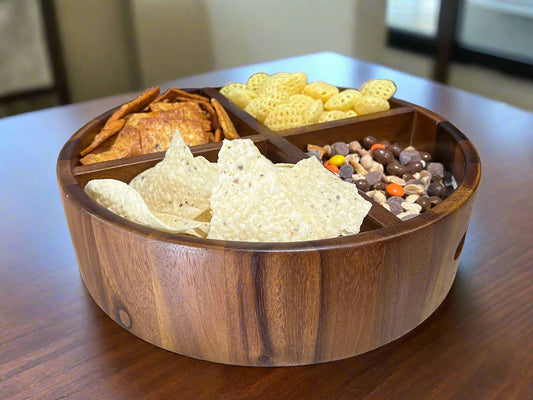 Rotating Lazy Susan Divided Round Tray