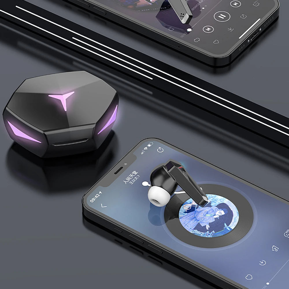 Wireless Earbuds for iOS & Android Phones, Bluetooth 5.2 in-Ear Headphones with Extra Bass, Built-in Mic, Soft in-Ear Sleep Earbuds Gaming Earbuds 60ms Low Latency TWS Bluetooth Earphone with Mic Bass Audio Sound Positioning Wireless Headphones