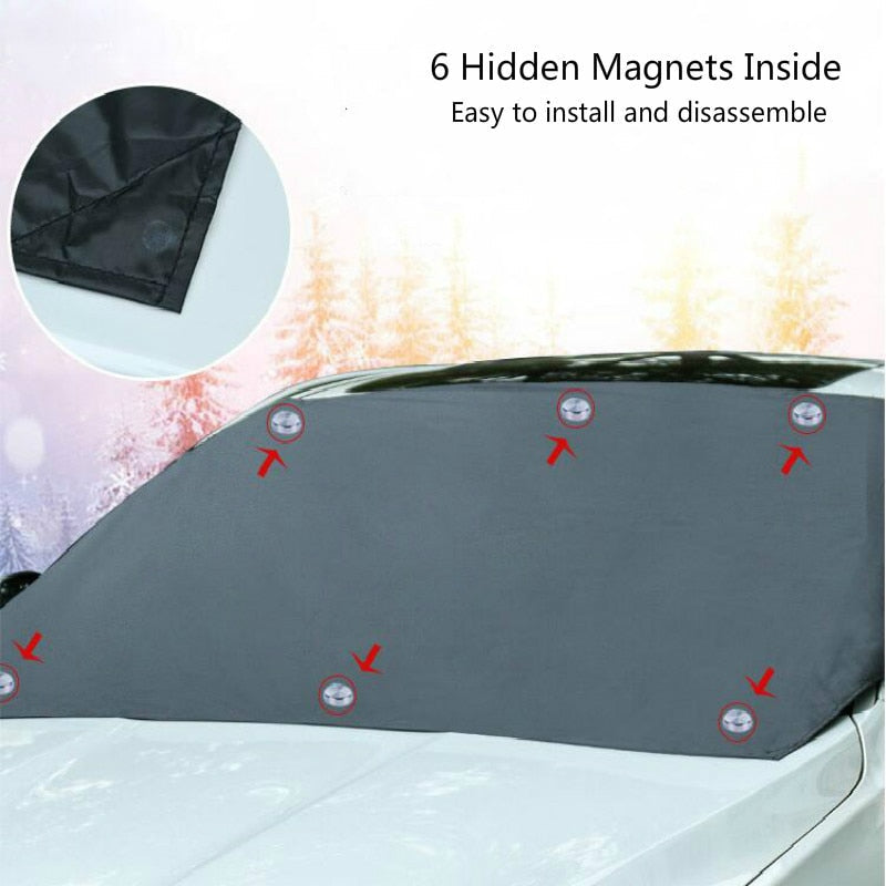 Cubierta Parasol Magnética para Automóvil Parabrisas de Coche Nieve Parasol Impermeable Protector Cubierta Delantera de Parabrisas de Coche