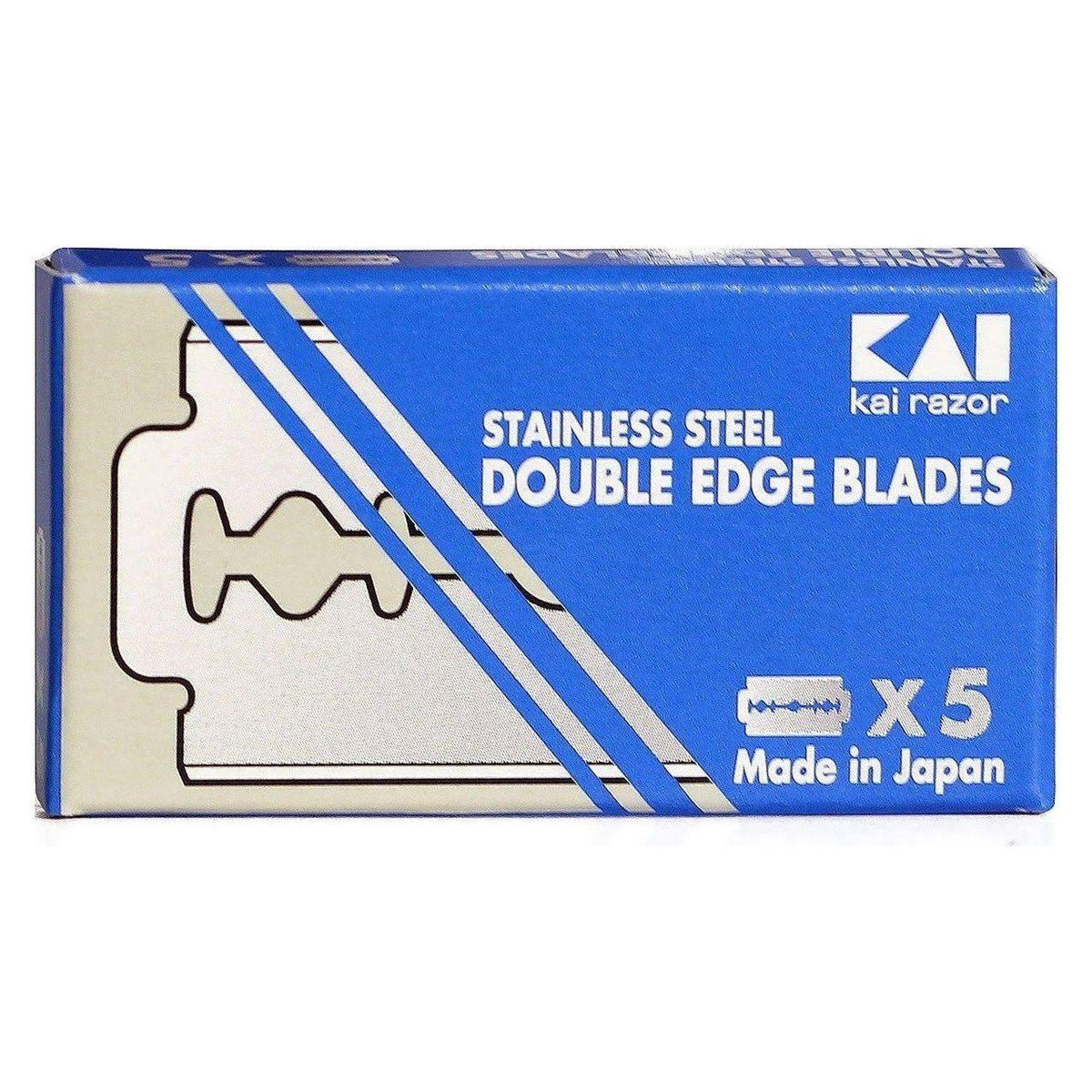 Cuchillas de afeitar de doble filo Kai de acero inoxidable, paquete de 5 unidades