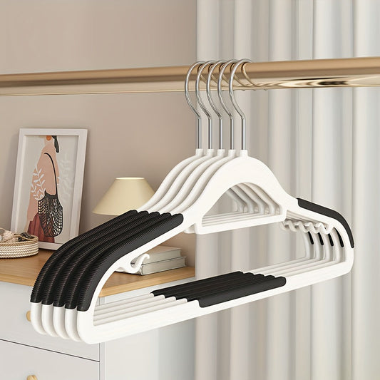 Paquete de 10: Perchas Antideslizantes de Plástico Resistente para Ropa