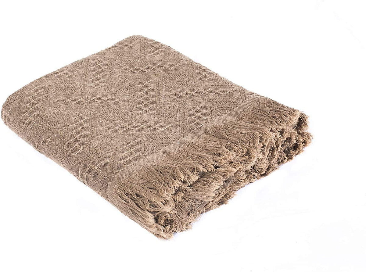 Manta ligera de algodón Kasentex - Manta decorativa suave para sofá o cama