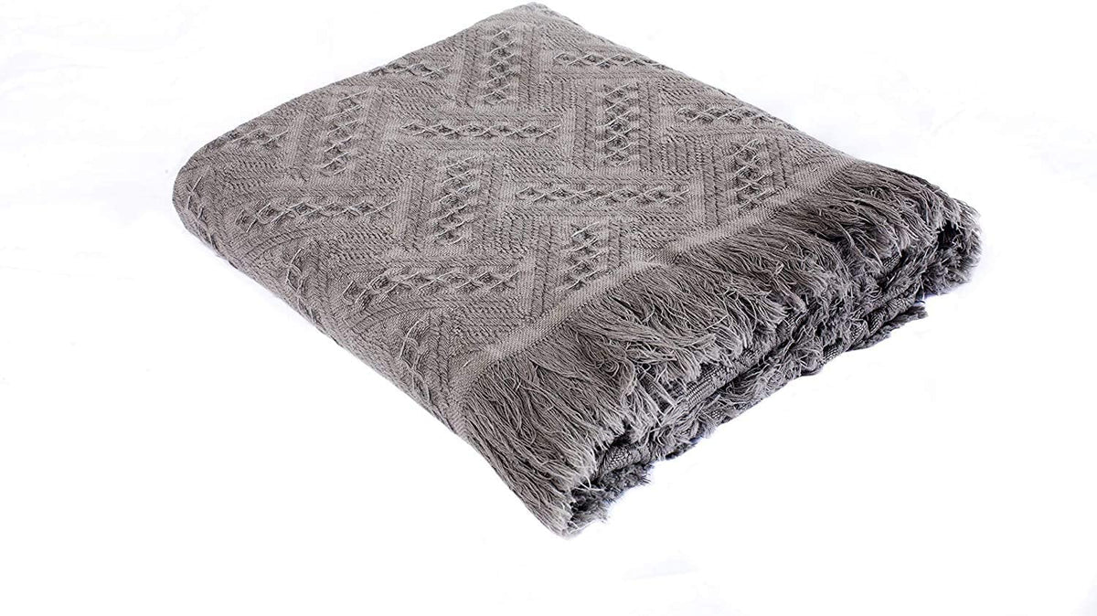 Manta ligera de algodón Kasentex - Manta decorativa suave para sofá o cama