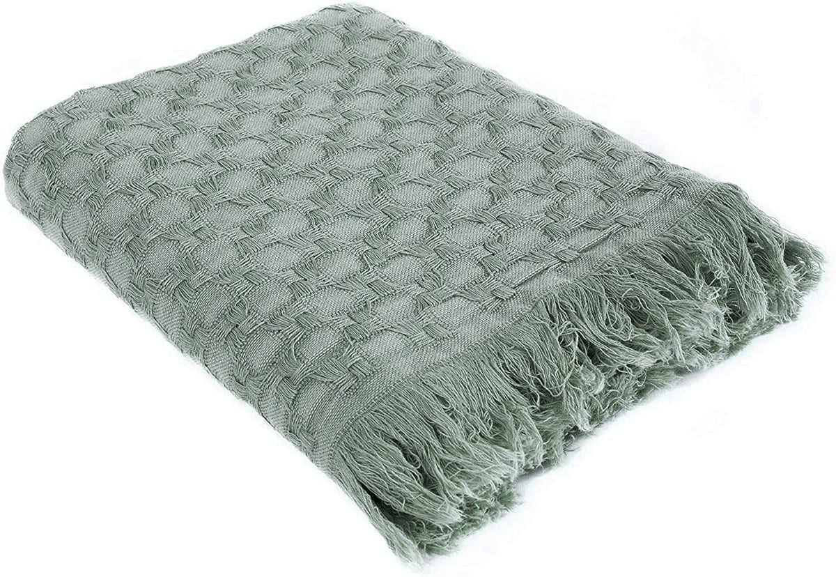 Manta ligera de algodón Kasentex - Manta decorativa suave para sofá o cama