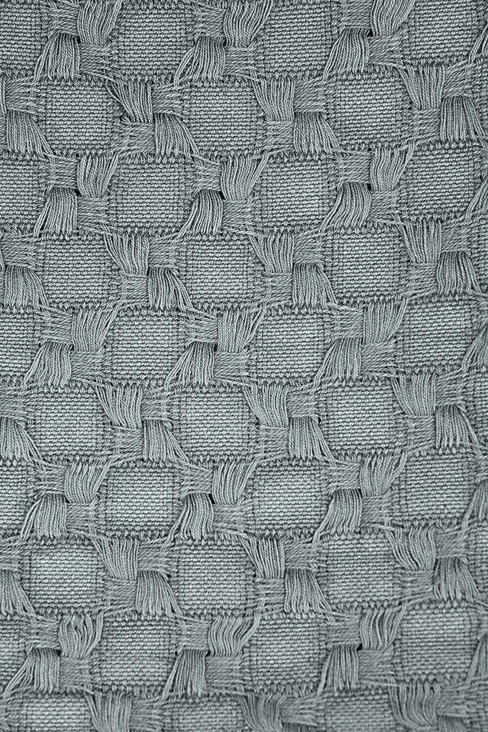 Manta ligera de algodón Kasentex - Manta decorativa suave para sofá o cama