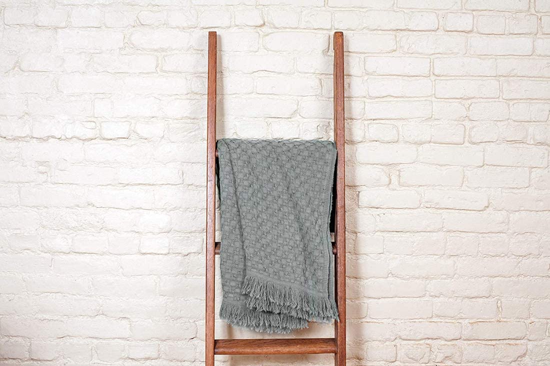 Manta ligera de algodón Kasentex - Manta decorativa suave para sofá o cama
