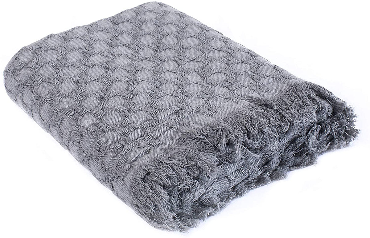 Manta ligera de algodón Kasentex - Manta decorativa suave para sofá o cama