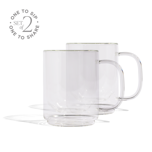Cove 12oz Glass Mug - Set of 2 - Clear