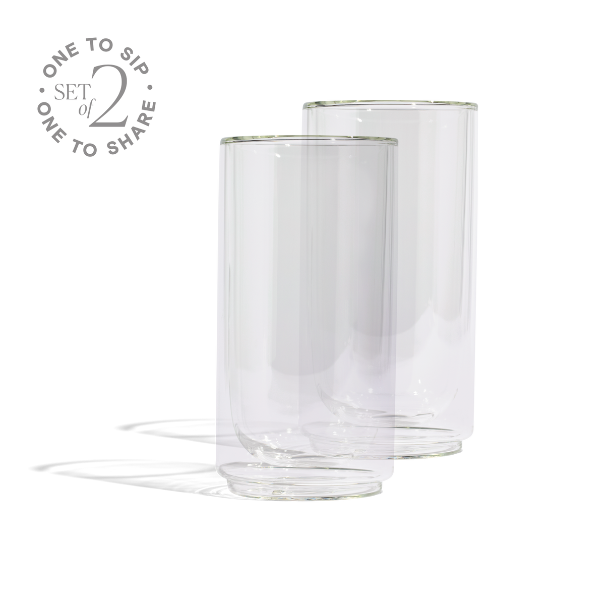 Vaso de pinta Cove de 16 oz - Juego de 2 - Transparente