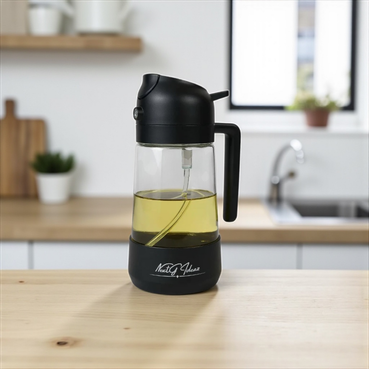 Oil Dispenser, 2 In 1 Cooking Oil Sprayer and Pourer, Non-Drip Spout