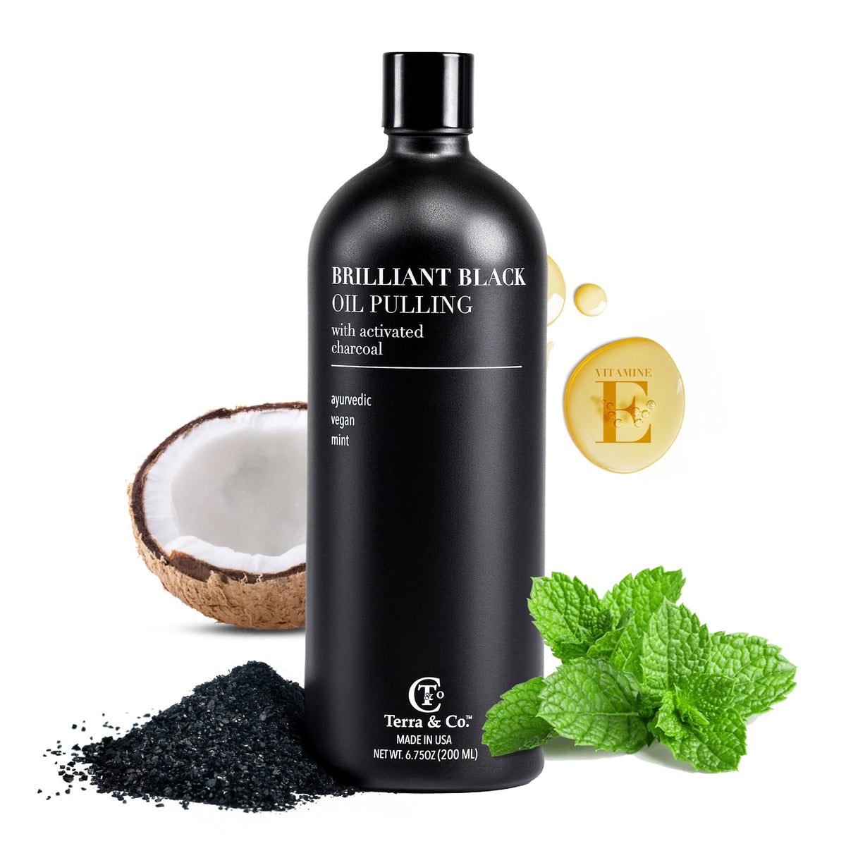 Brilliant Black® Oil Pulling – غسول فم أيورفيدي لتبييض الأسنان وإزالة السموم وتعزيز صحة اللثة
