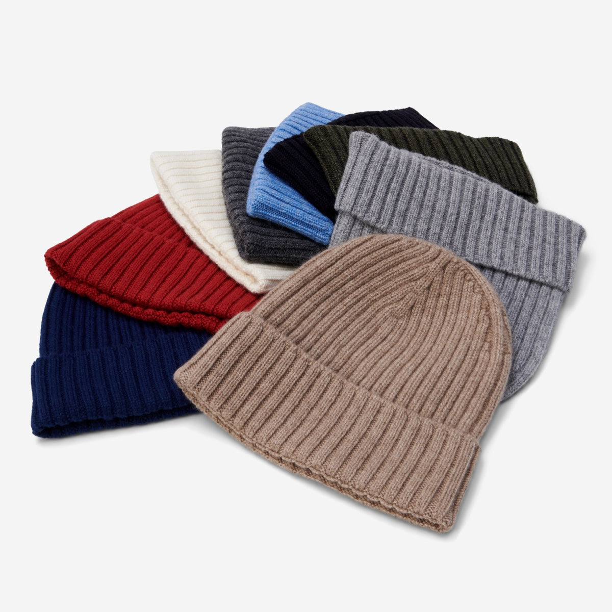 Milano (verde oscuro) - Gorro de canalé 100% cachemira italiana (unisex)