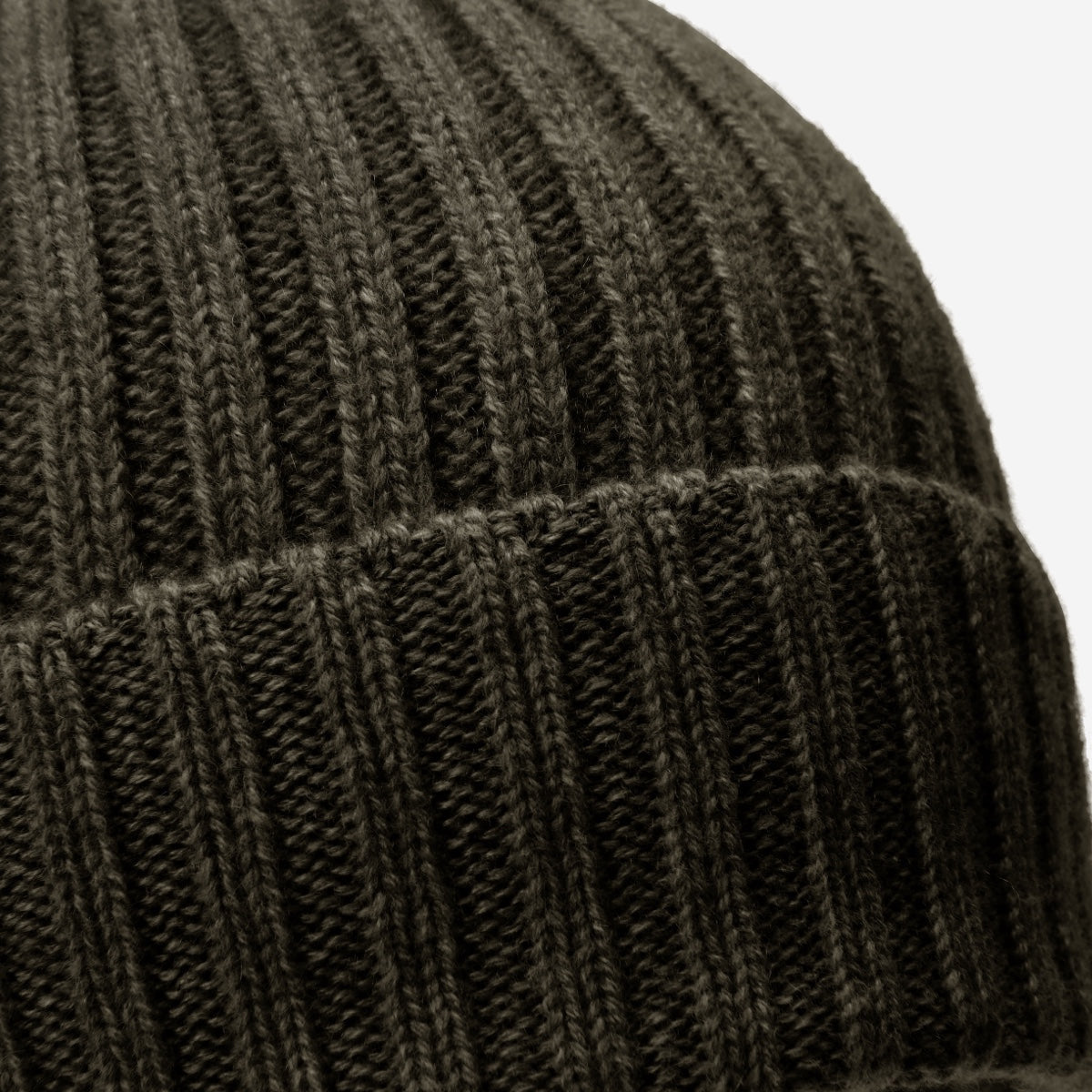 Milano (verde oscuro) - Gorro de canalé 100% cachemira italiana (unisex)