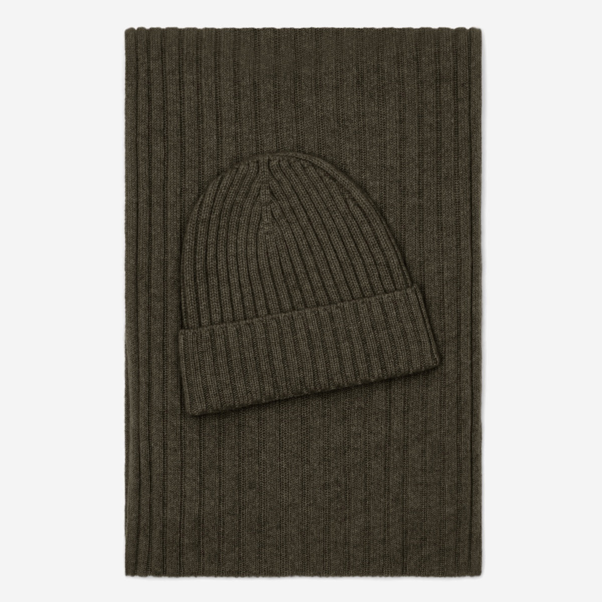 Milano (verde oscuro) - Gorro de canalé 100% cachemira italiana (unisex)