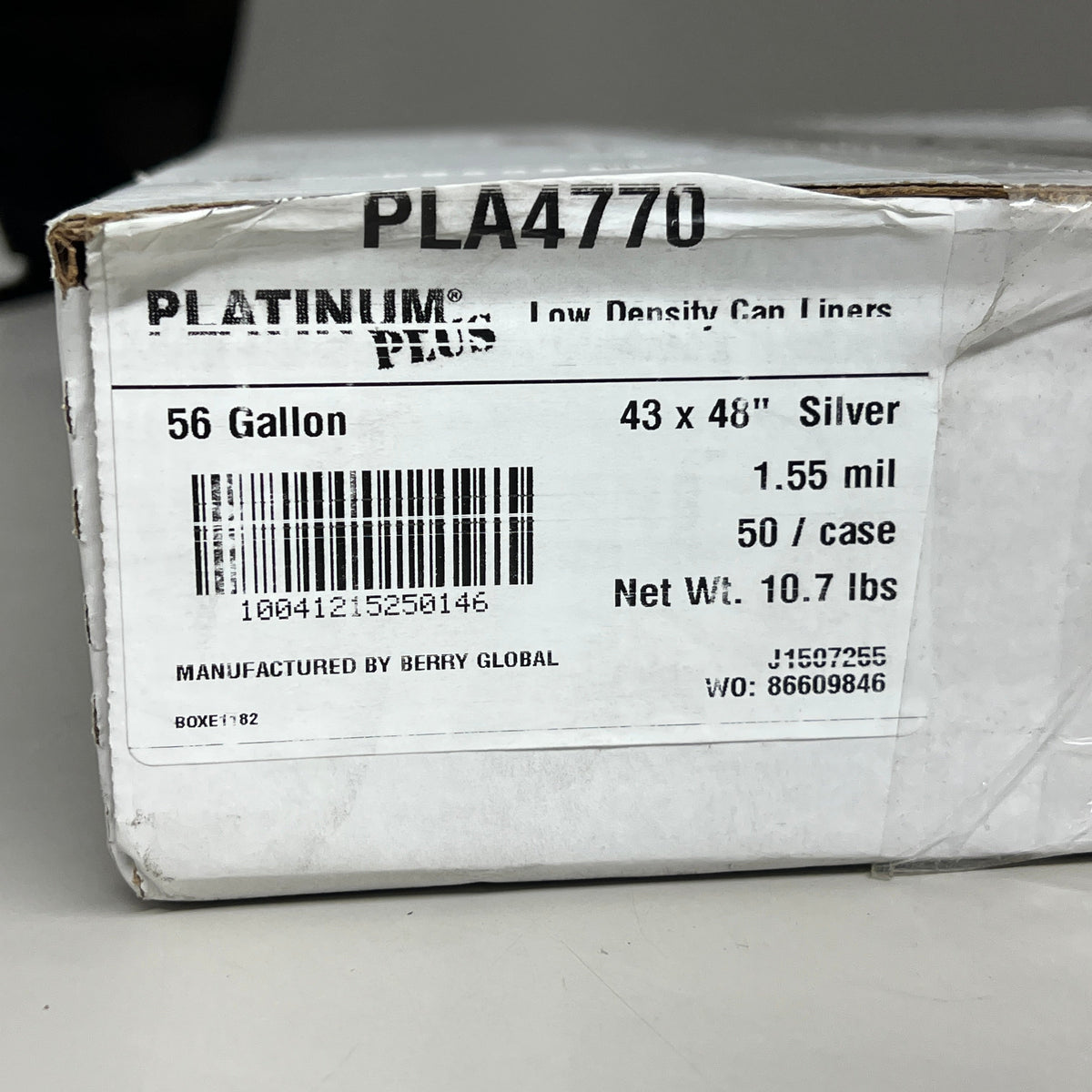 PLATINUM PLUS (PAQUETE DE 50) Bolsas de basura negras de 56 galones 43”x48” Modelo: PLA4770