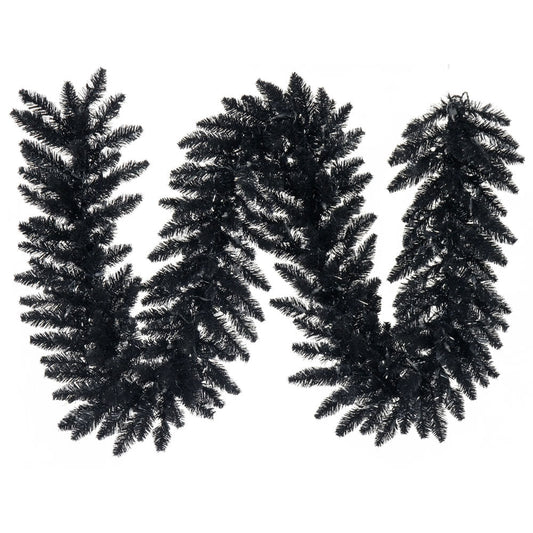 Guirnalda navideña artificial de 9 pies x 10 pulgadas - Negro