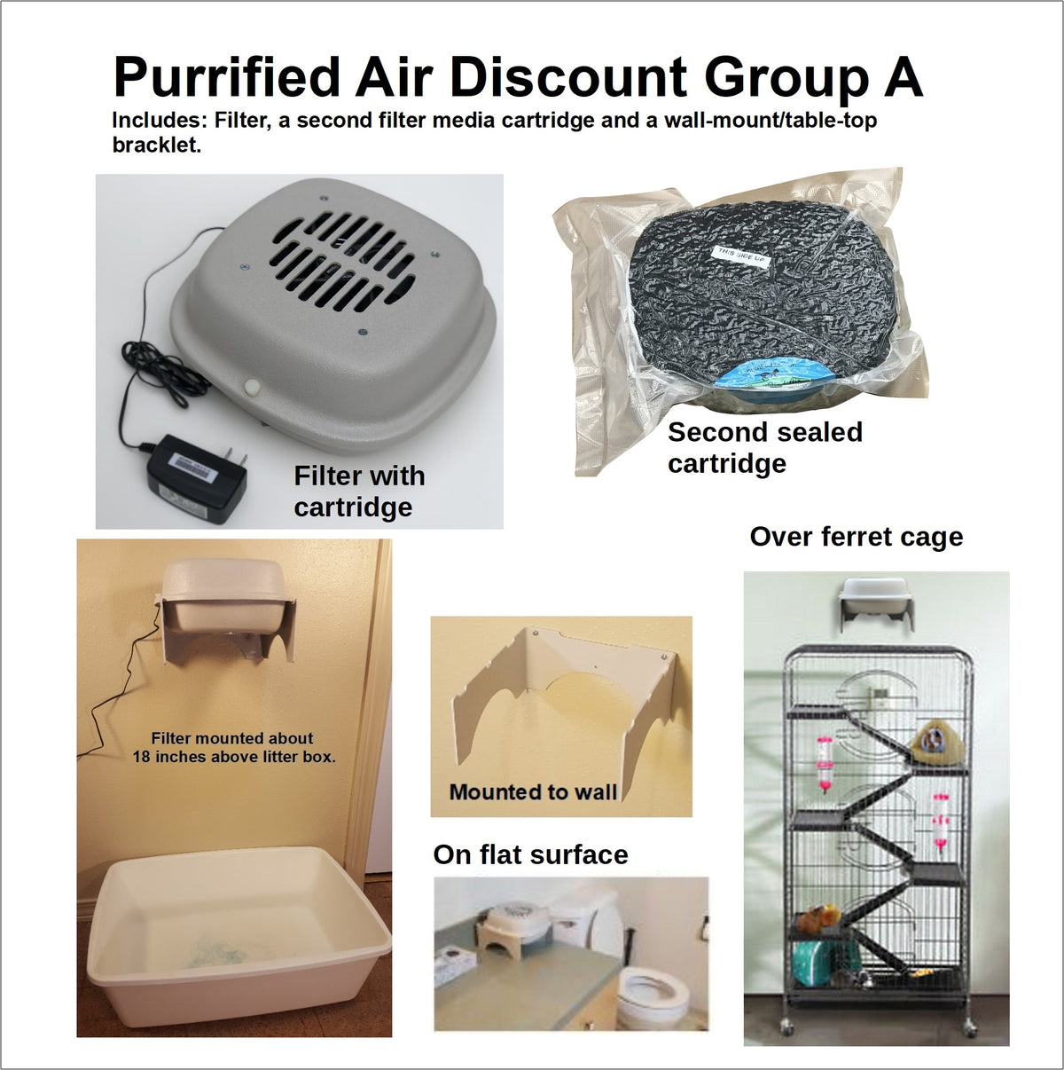 Purificador de aire + Soporte de pared/de mesa