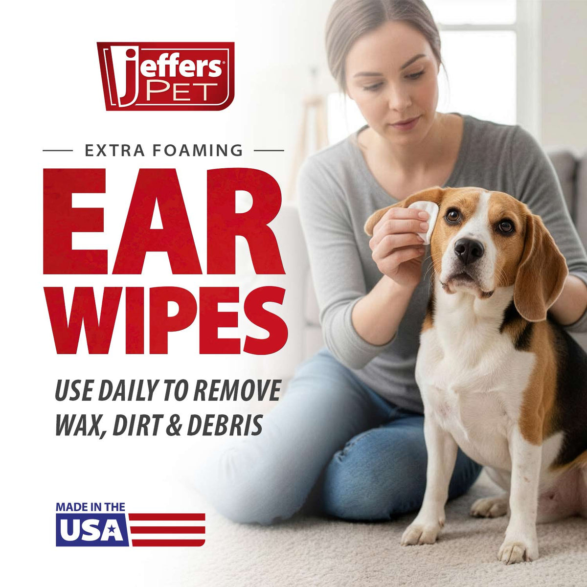 Toallitas limpiadoras para oídos de perro Jeffers, 100 unidades