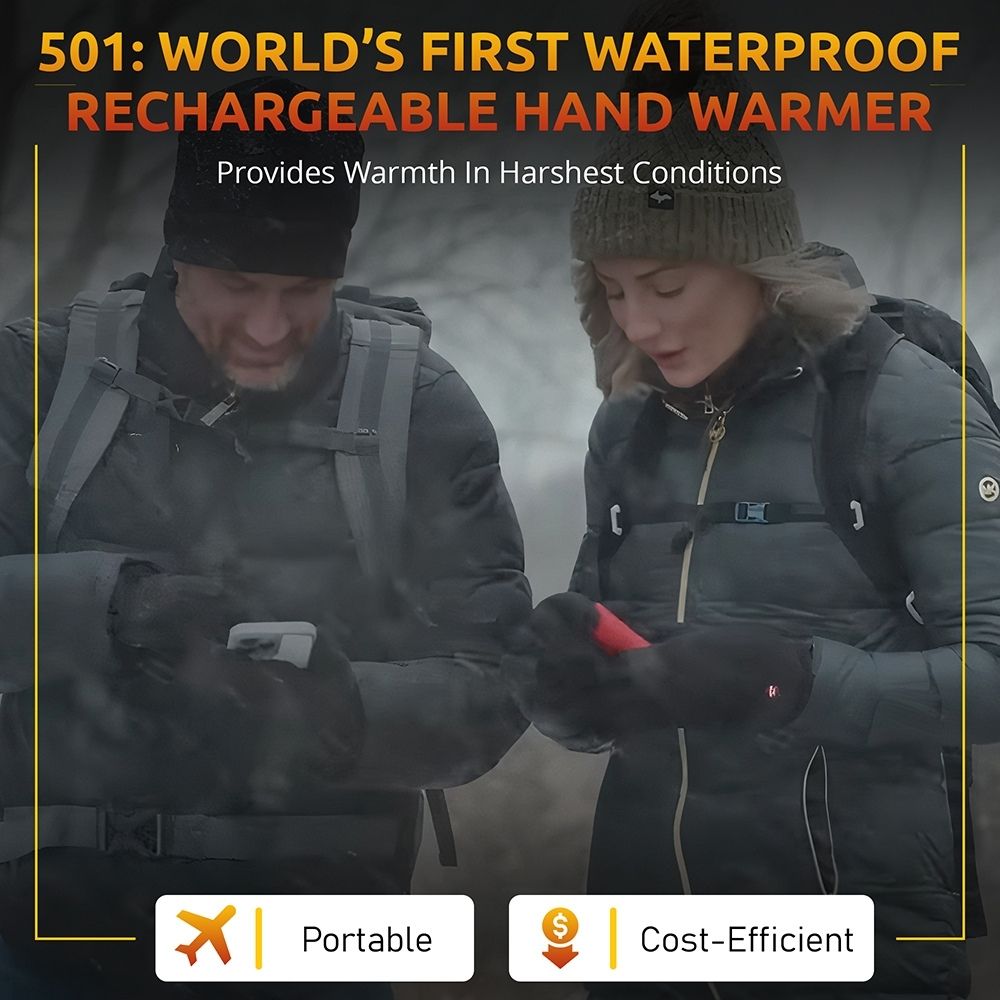 POWERPAW 501 مدفأة يد كهربائية قابلة لإعادة الشحن ومقاومة للماء بمعيار IP67