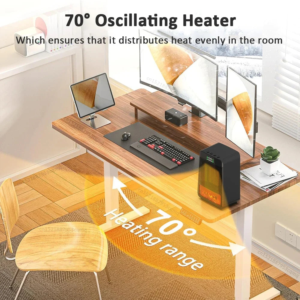 Calentador eléctrico de sobremesa con ventilador de aire caliente con termostato para el hogar, el dormitorio y la oficina