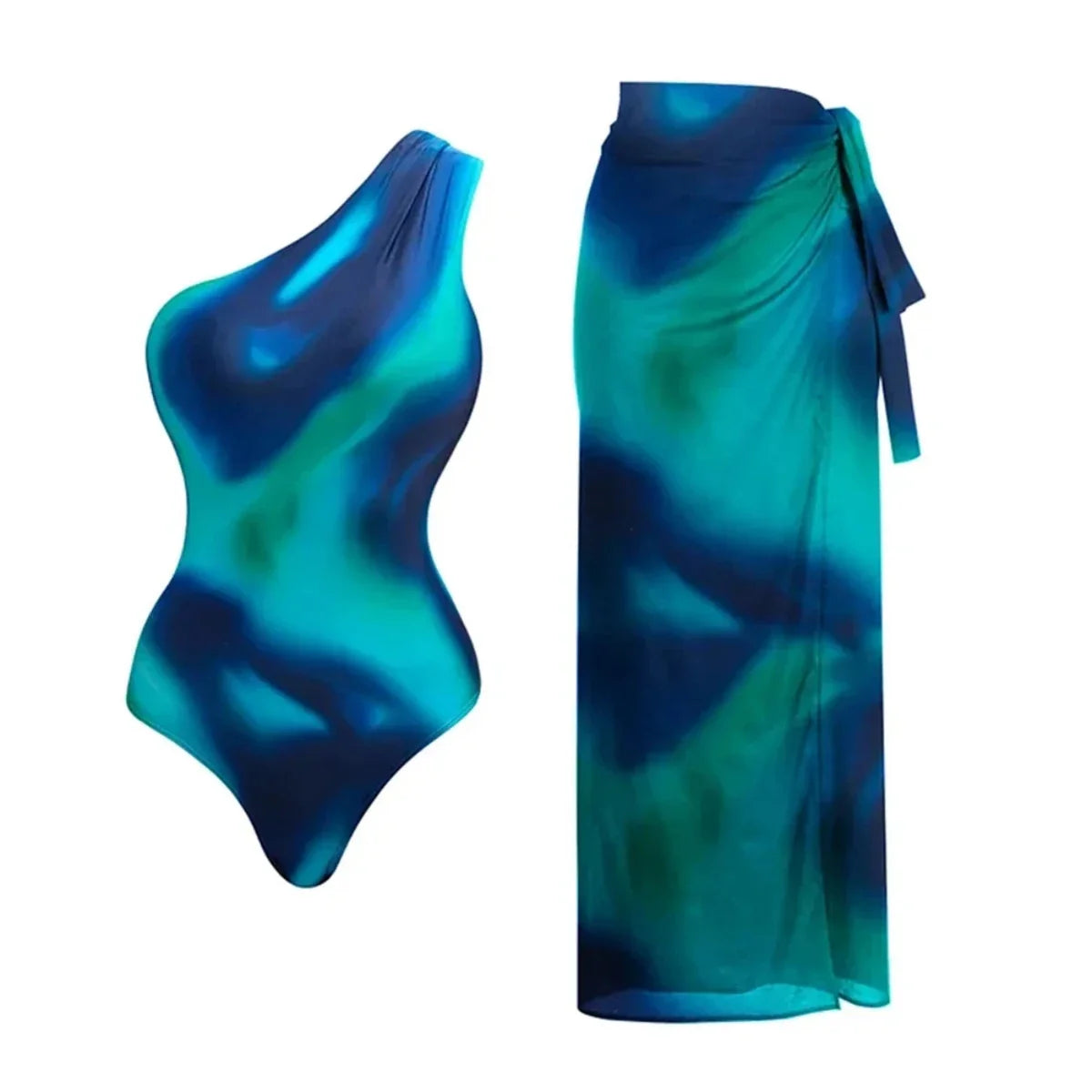 Traje de baño de una pieza con realce, novedad 2025, bañador con volantes, ropa de playa para mujer, falda envolvente, pareo sexy para la playa