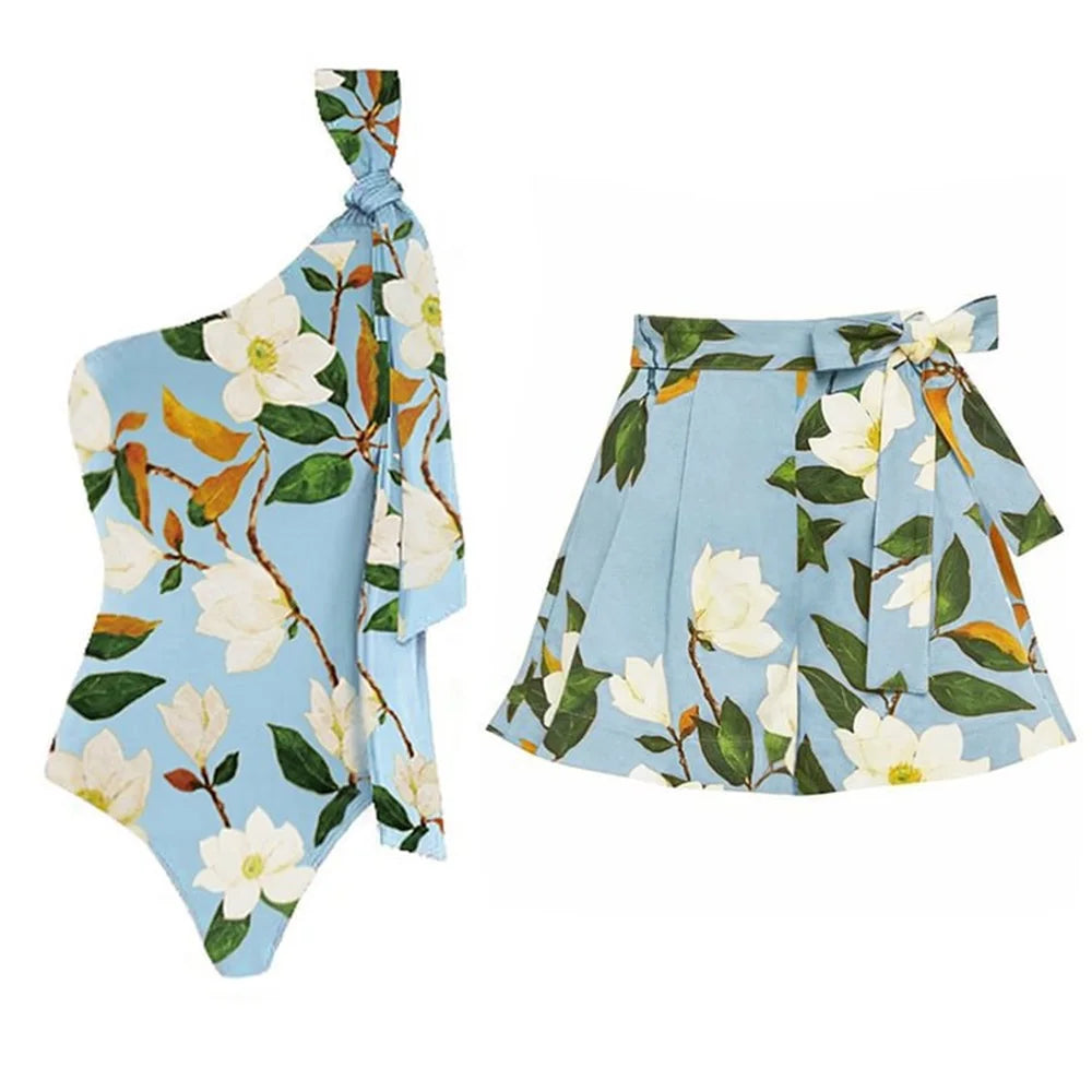 Traje de baño de una pieza con realce, novedad 2025, bañador con volantes, ropa de playa para mujer, falda envolvente, pareo sexy para la playa