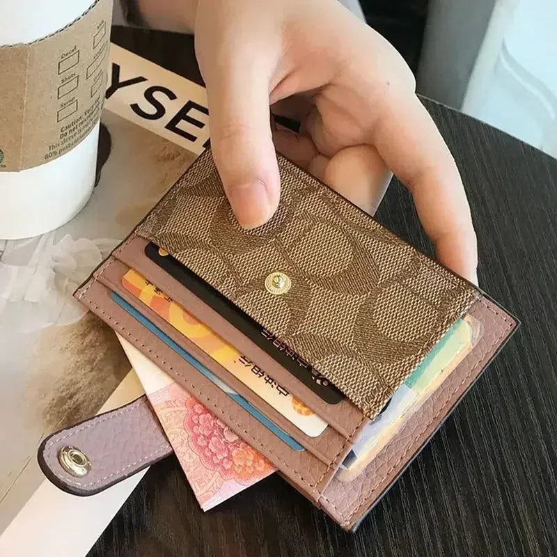 Cartera compacta con RFID para mujer | Tarjetero delgado y monedero