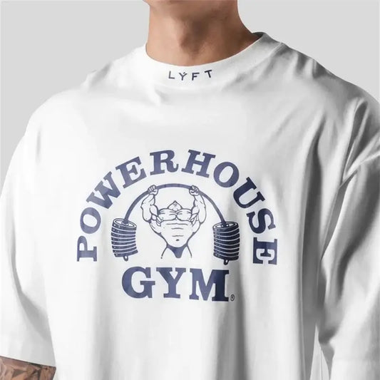 Men's Cotton Gym T-Shirt - Loose Bodybuilding & Running Tee