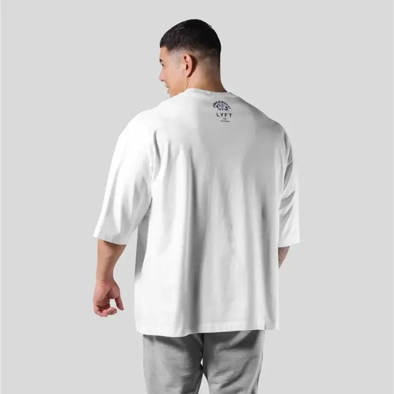 Men's Cotton Gym T-Shirt - Loose Bodybuilding & Running Tee