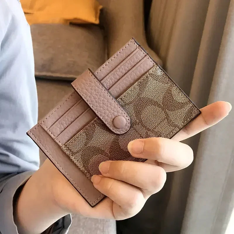 Cartera compacta con RFID para mujer | Tarjetero delgado y monedero
