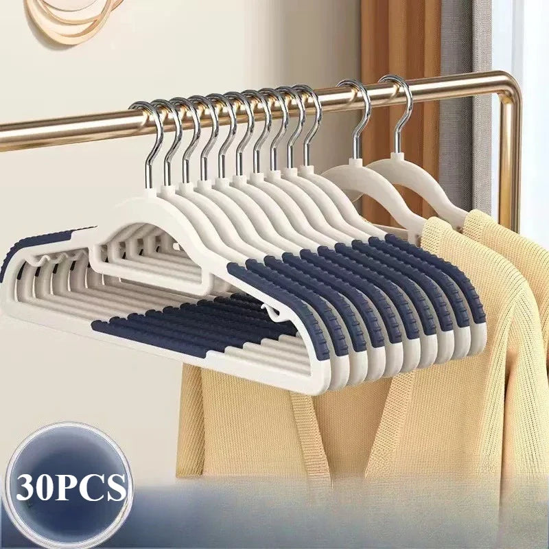 30 قطعة شماعات غير قابلة للانزلاق – طقم منظم ملابس متين بخطاف دوار